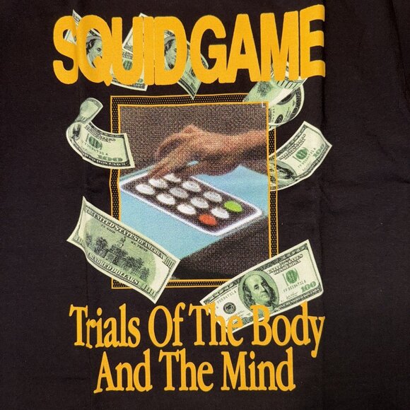 NEW Pacsun Market -Netflix-Squid Game T-Shirt Black NWT Size L & XL - Picture 3 of 3